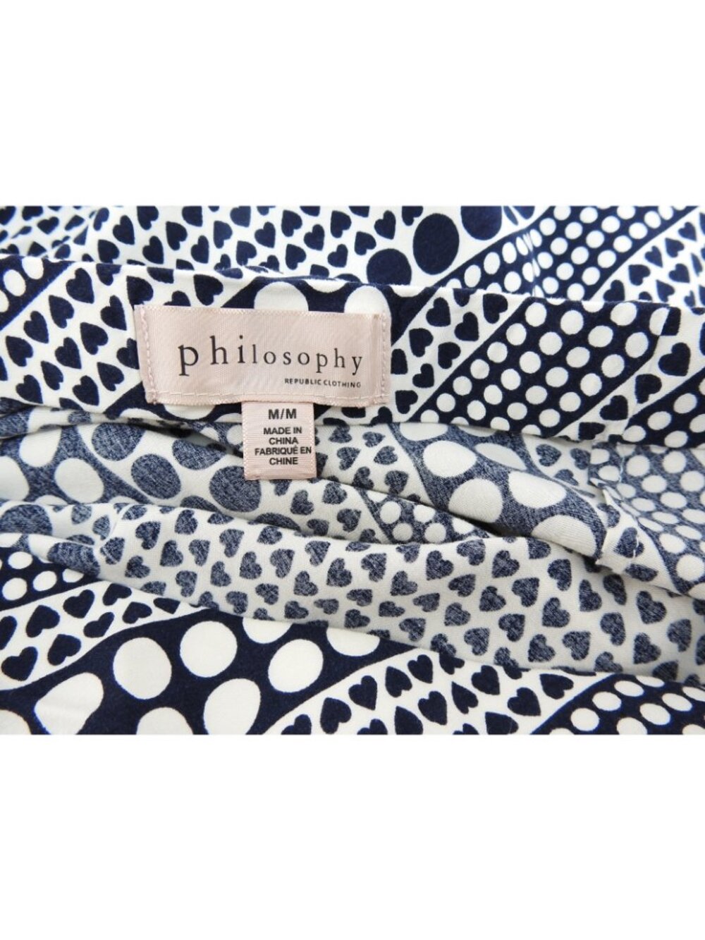 Philosophy Republic Clothing Navy White Polka Dot Midi Skirt A Line Size M - Picture 5 of 10